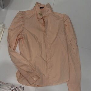 Chic Peach Button Down Shirt for Women